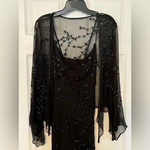Laurence Kazar beaded dress and matching jacket size 10